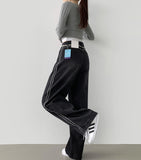 Side Surgery Point Hip Point Long Wide Denim Pants