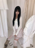 Putine Lace Satin Mini Skirt