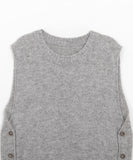 Keffind side button wool knit vest