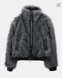 Nupe Two-Tone Fur Two-Way Zip-Up Jumper