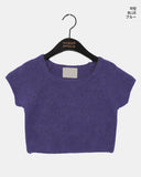 Bren cap sleeved cropped short-sleeved knit