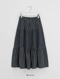 Shinpis Frill Check Long Skirt