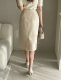Collid Button H-Line Slit Skirt