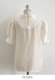 Anne Tie Pearl Puff Short Sleeve Blouse