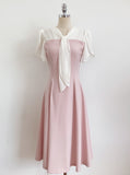 Michelle Tie Color Matching Tulip Flare Long One Piece