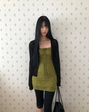 Noir Wavy Ribbed Cardigan