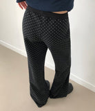 Mirin Low-Rise Dot Bootcut Training Pants