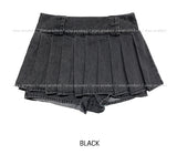 Roen denim pleats skirt pants