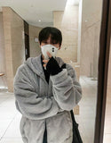 Boa fleece hooded zip-up
