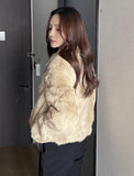 [Real Rabbit] Kerot Collar Short Fur Jacket