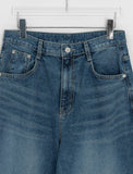 Monpa Curved Denim Balloon Wide Pants