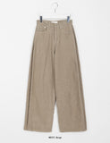 Kansho side pintuck corduroy wide pants