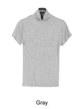 Hiren ribbed turtleneck short-sleeved T-shirt