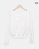 Kyuhin Sleeve Button One-Shoulder Sweatshirt
