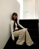 Emin Color Matching Banding Strap Pocket Bootcut Training Long Pants
