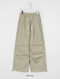 [unisex] Menday banding string parachute wide cotton pants