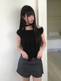 [Belt Set/Pants Lining] Town Low Mini Skirt Pants