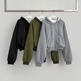 High Quality Full Mink Boa Fur Lining Thick Two-Way Crop Hood Zip-Up