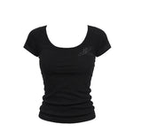 [mnem] ME Scoop Neck Baby Tee