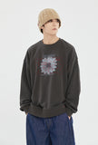 STITCH SLOGAN FLOWER CREWNECK