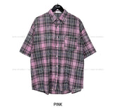 Mid-checkered Overfit Short-Sleeved Shirt