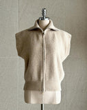 Waffel Two-Way Short Knit Zip-up Vest