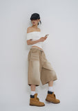 Silky Wrinkle Off-Shoulder Tee