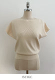 Shuez Soft Boat Neck Cap Sleeve Knit