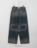 Koiso cut button washed balloon denim pants