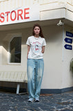 Irloop Cat Crop Short Sleeve Tee