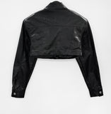 melty leather cropped jacket