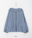 Hakona Check String Hood Wind Jumper