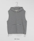 [unisex] Foremt Stripe Over Hood Vest