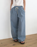 Pookie Linen Stripe Banding Wide Long Pants