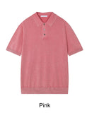 Pad Pigment Collar Knit Short Sleeve