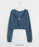 Numoti Duffle Hood Bolero Knit Cardigan