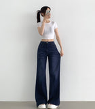 Span Hem Cutting Wide Bootcut Fit Denim Pants