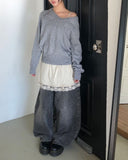 Lening Lace Layered Long Sleeveless