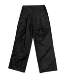 Pintuck wide leather pants