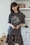 Sweet Kitty Pigment Ringer Tee
