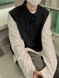 Coil collar open vest