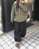 Leyou High Neck Two-Way Fur Padding Jumper