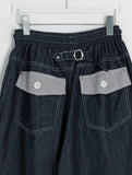 [unisex] Orihi Non-Fade Banding Wide Denim Pants