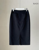 Serzel Tweed Slit Skirt