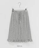 Kdelon Stripe Frill Midi Skirt