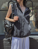 Logan denim hoodie vest