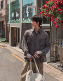 Crinkle Double Pocket Roll-up Check Shirt
