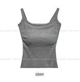 [U-BASIC] Boldy Ribbed Crop Sleeveless (+With Cup)