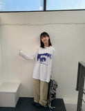 [unisex] Shimoko Spray Printing Long Sleeve Over Tee