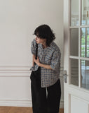 TOZ loose fit tweed half shirt